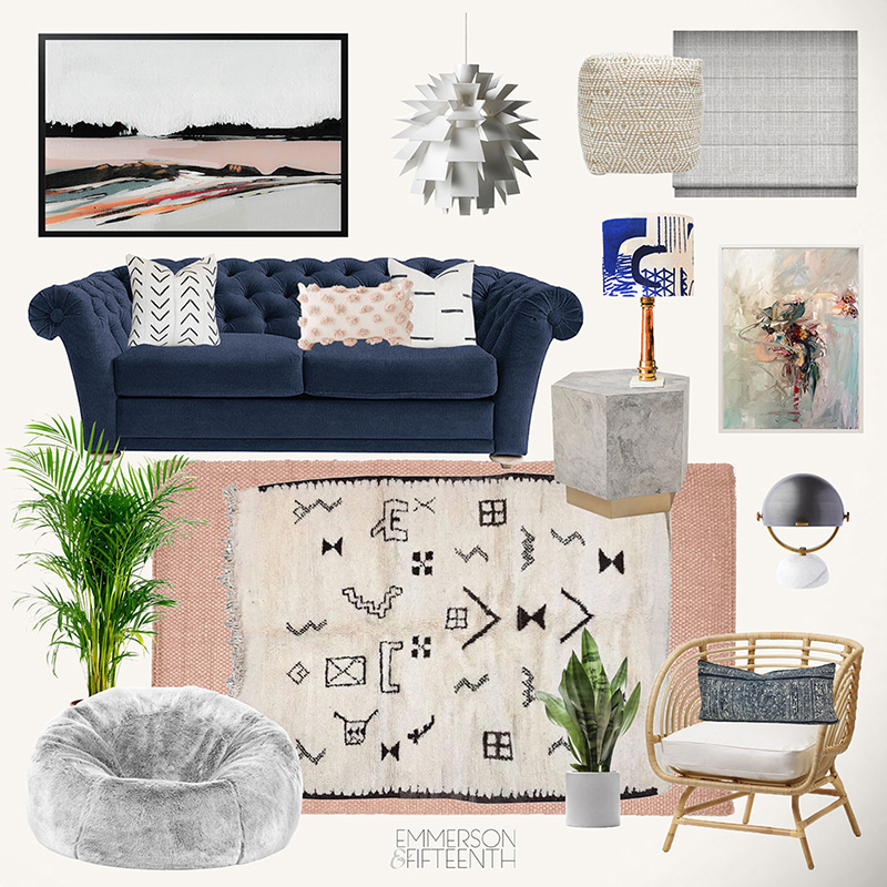 ORC Week 1 | Mood Board | Eclectic Living Room - Emmerson and Fifteenth